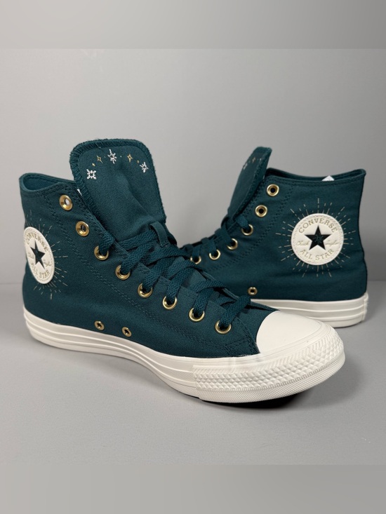 Converse Shoes - Converse Chuck Taylor High Cosmic Embroidery Teal Womens Shoes 11 A18801F